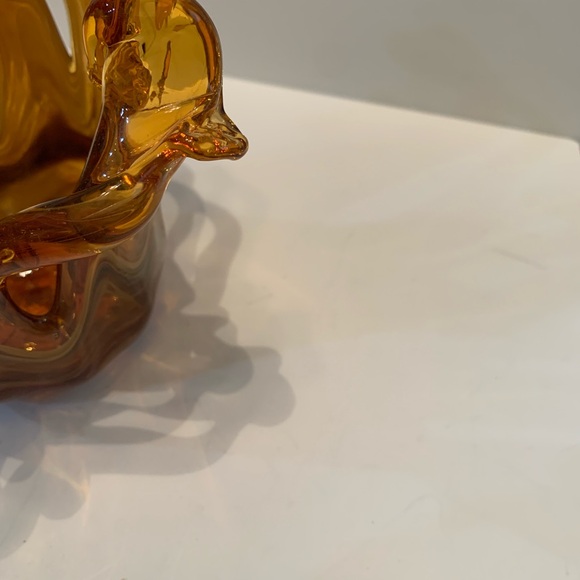 Handmade Small Glass Sculptured Bowl by White Crystal and Marked Made in Italy - Picture 9 of 15